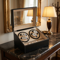 L'Impérial | Coffret remontoir 4 montres et 6 rangements, similicuir