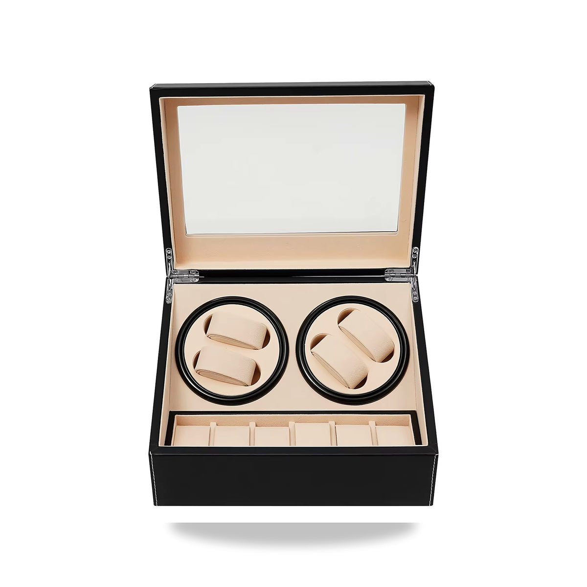L'Impérial | Coffret remontoir 4 montres et 6 rangements, similicuir