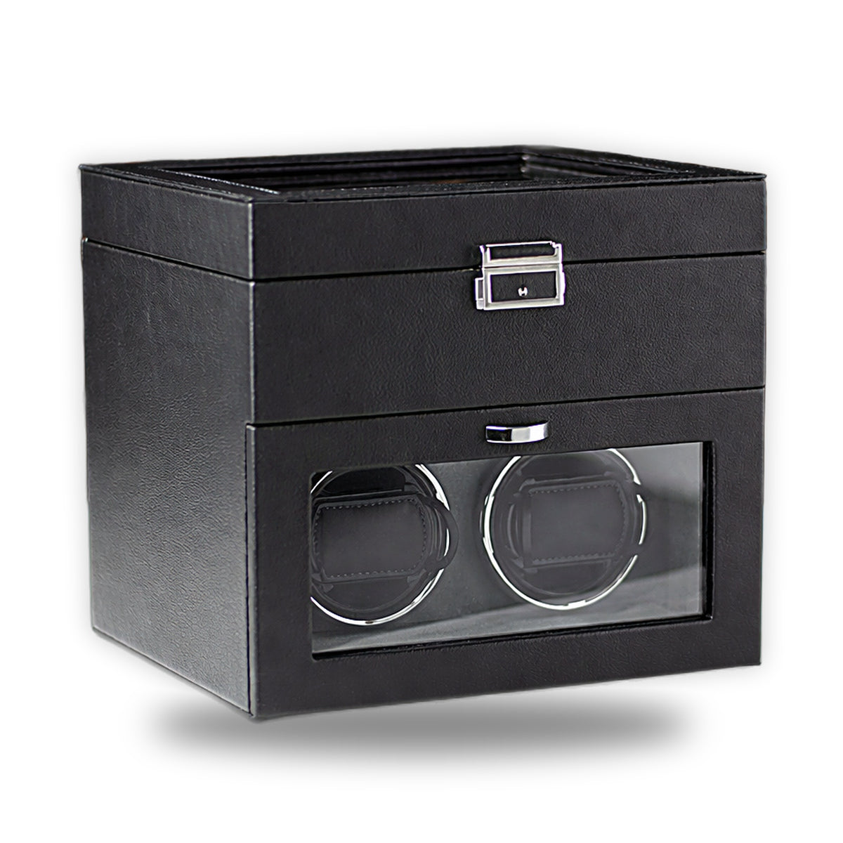 L'Héritage | Coffret remontoir 2 montres et 8 rangements, similicuir
